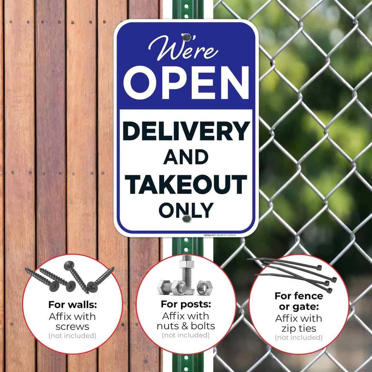Professionally designed signage for takeout and curbside pickup by MSE Printing