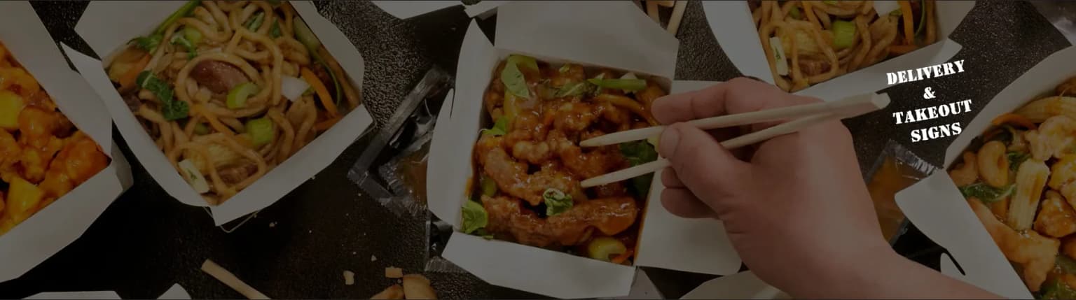 Durable delivery and takeout signs by MSE Printing to improve visibility and customer convenience