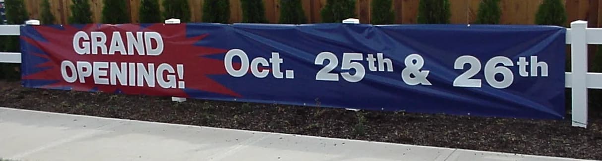 Grand opening signs and graphics by MSE Printing for high-visibility branding