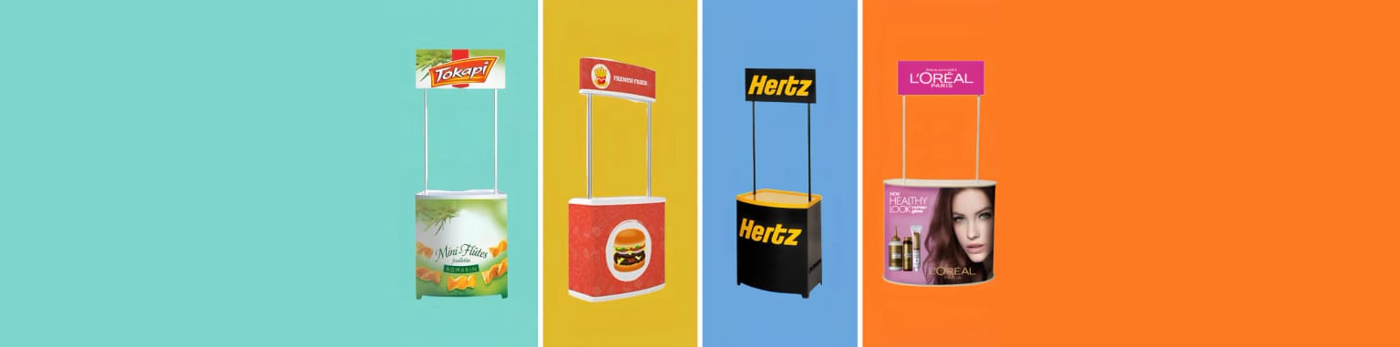 Table, Counter & Kiosk Displays - Command Attention in Small Spaces