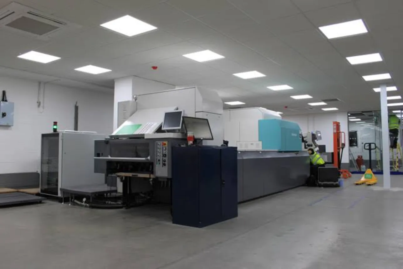 Wide view of Park Print’s digital production floor with a Fujifilm J Press in Dublin