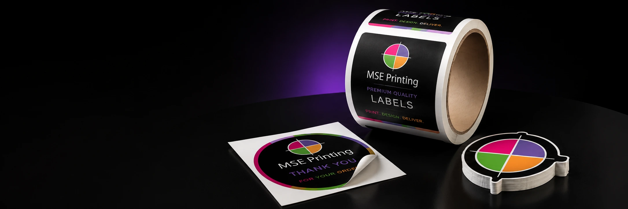 Labels, stickers, and decals used for sealing packages and branding by MSE Printing